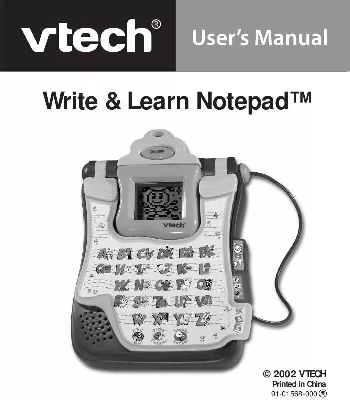 Mode d'emploi VTECH WRITE & LEARN NOTEPAD