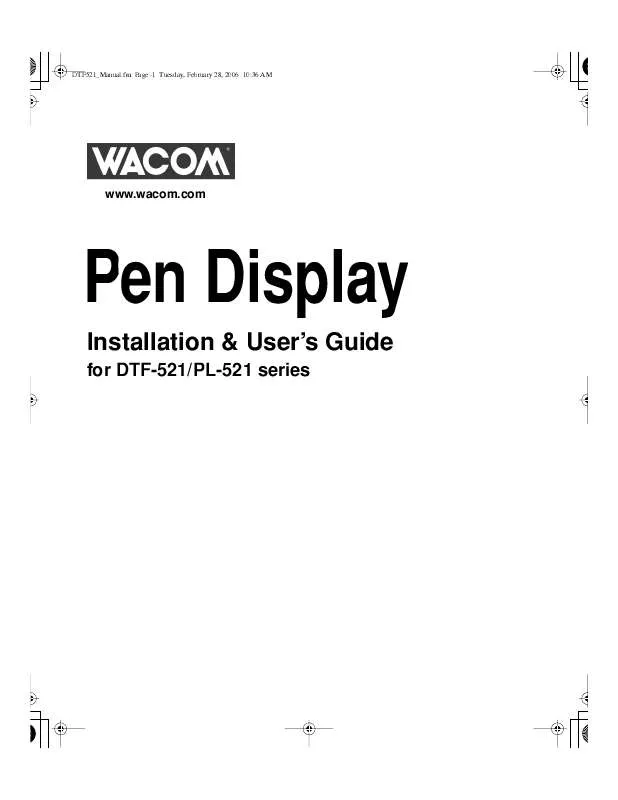 Mode d'emploi WACOM DTF-521