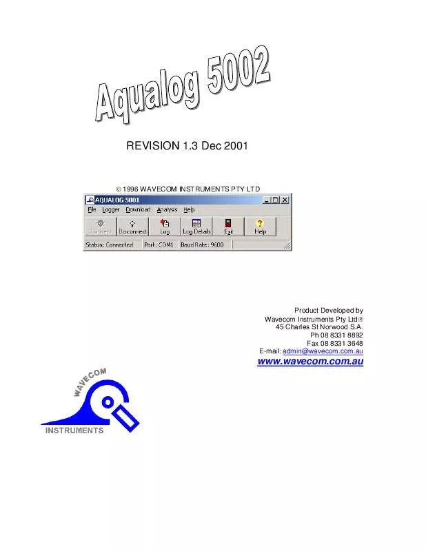 Mode d'emploi WAVECOM AQUALOG 5002