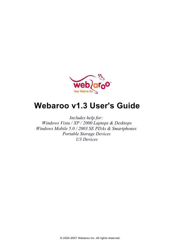 Mode d'emploi WEBAROO V1.3