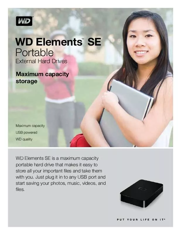 Mode d'emploi WESTERN DIGITAL ELEMENTS SE PORTABLE