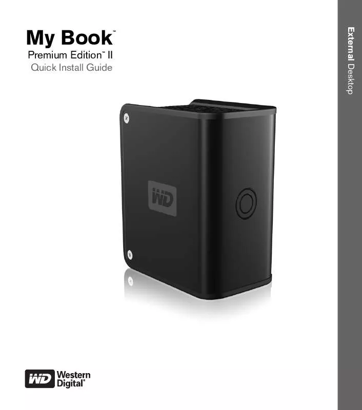 Mode d'emploi WESTERN DIGITAL MY BOOK PREMIUM EDITION II