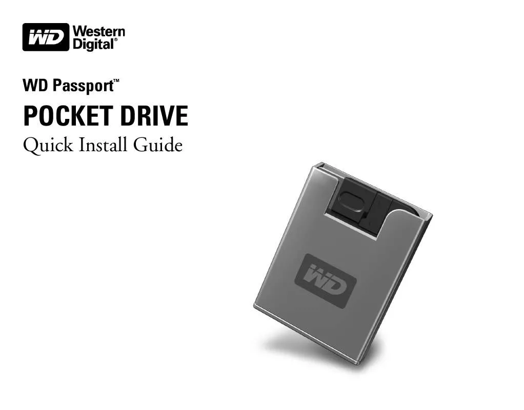 Mode d'emploi WESTERN DIGITAL PASSPORT POCKET DRIVE