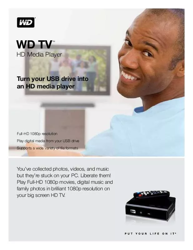 Mode d'emploi WESTERN DIGITAL TV