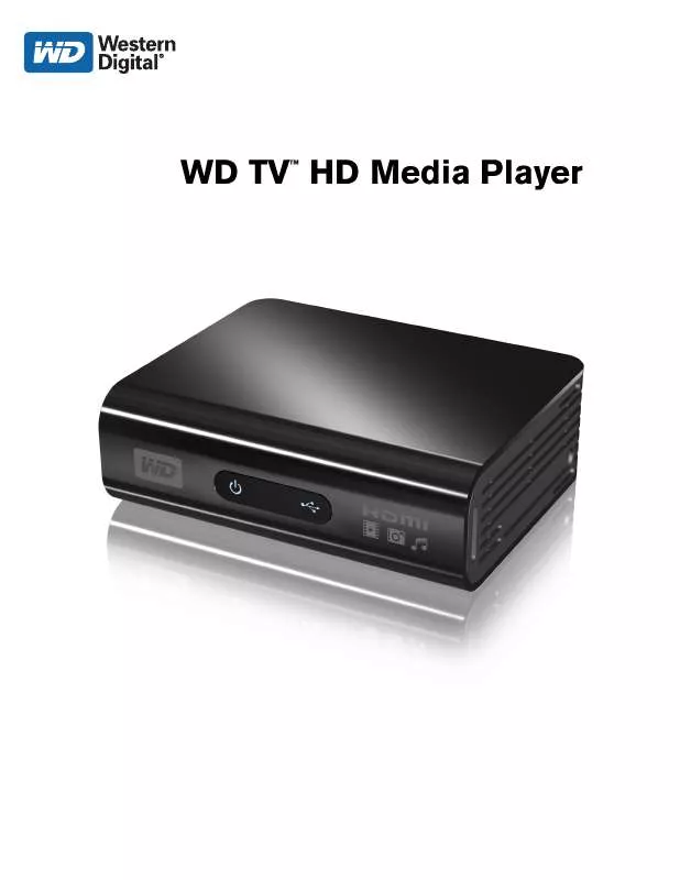 Mode d'emploi WESTERN DIGITAL WD TV HD MEDIA PLAYER