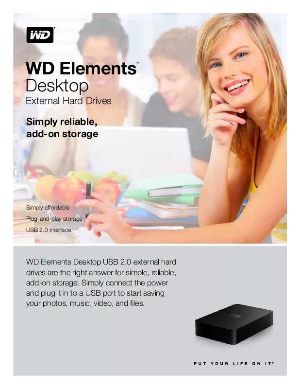 Mode d'emploi WESTERN DIGITAL WD ELEMENTS DESKTOP