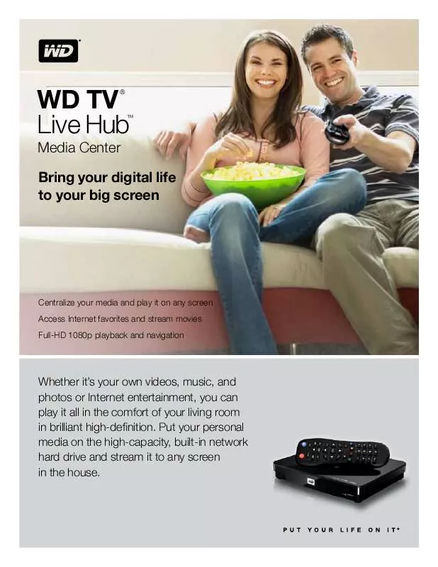 Mode d'emploi WESTERN DIGITAL WD TV LIVE HUB