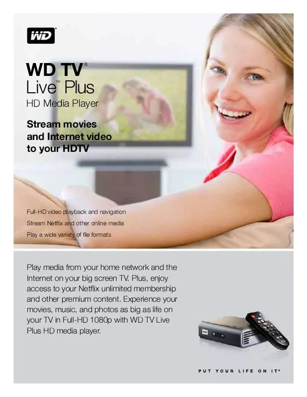 Mode d'emploi WESTERN DIGITAL WD TV LIVE PLUS