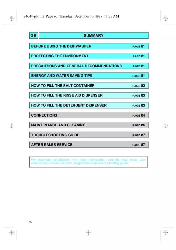 Mode d'emploi WHIRLPOOL 000 161 95