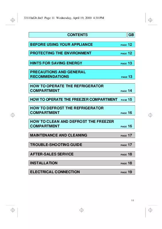 Mode d'emploi WHIRLPOOL 1 FFD-400