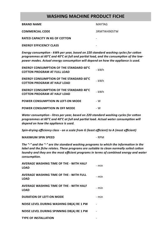 Mode d'emploi WHIRLPOOL 3RMTW4905TW