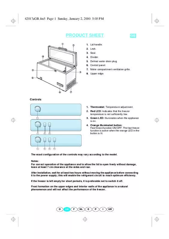 Mode d'emploi WHIRLPOOL 5295SI