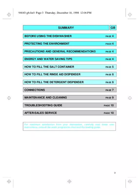 Mode d'emploi WHIRLPOOL 845 396 10