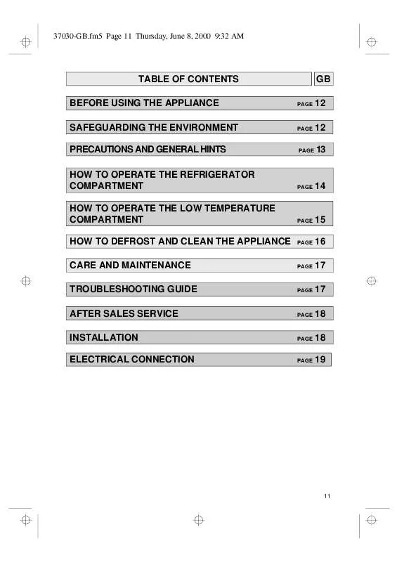 Mode d'emploi WHIRLPOOL A 211/R/G/1