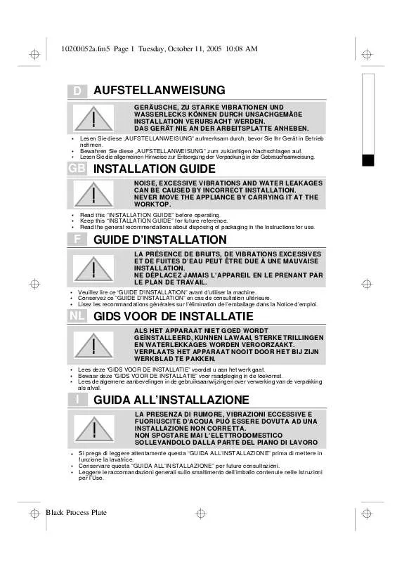 Mode d'emploi WHIRLPOOL AACHEN 1000