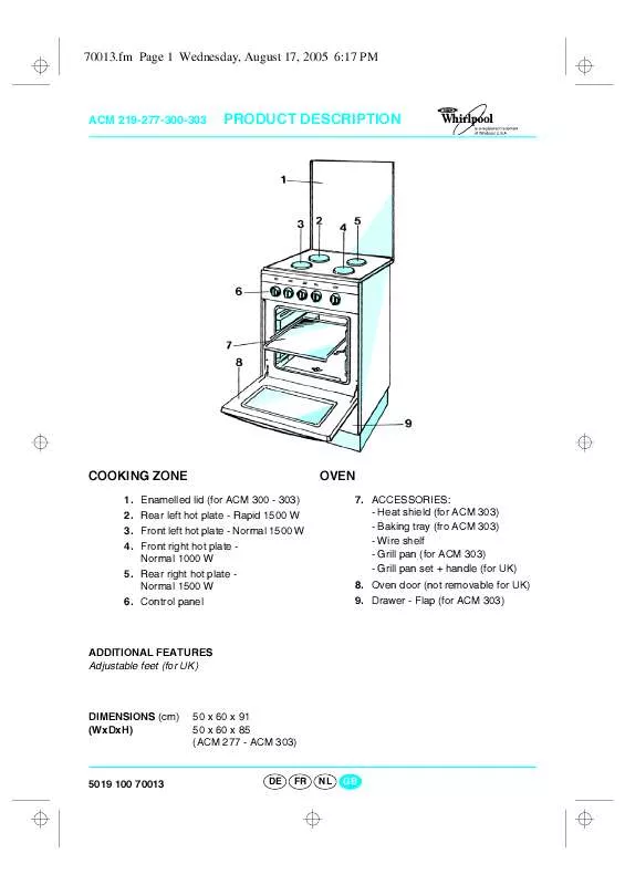 Mode d'emploi WHIRLPOOL ACM 219