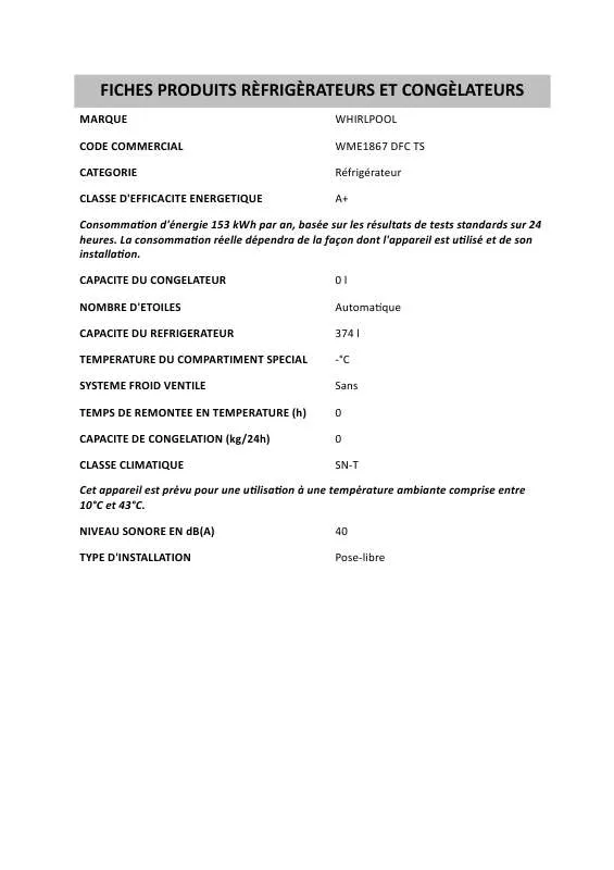 Mode d'emploi WHIRLPOOL ADP 6243 GG