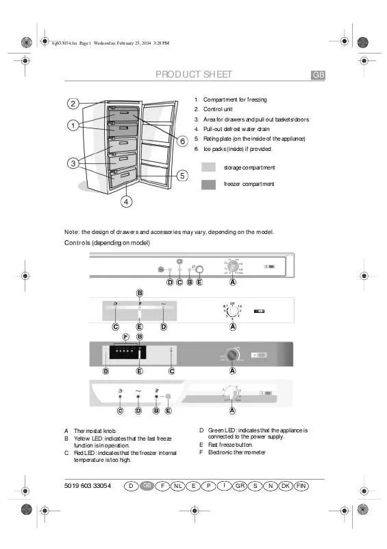 Mode d'emploi WHIRLPOOL AFG 8031 FREEZER