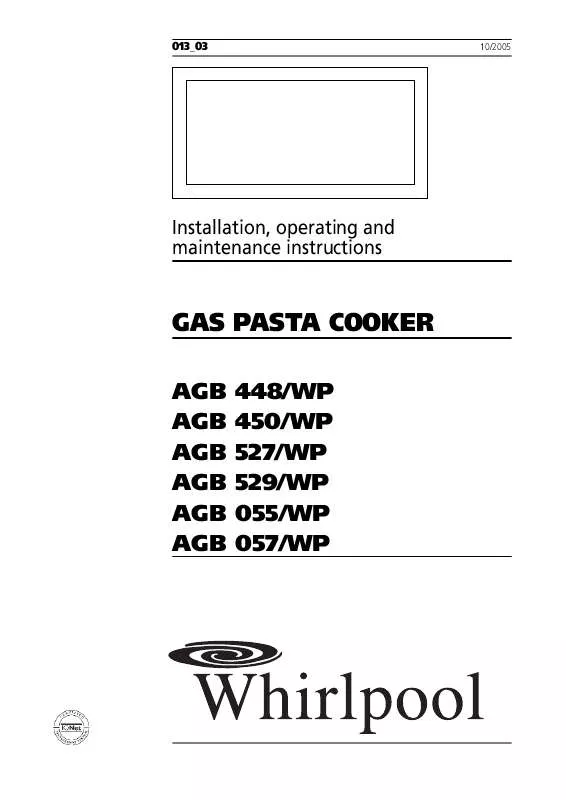 Mode d'emploi WHIRLPOOL AGB 057/WP