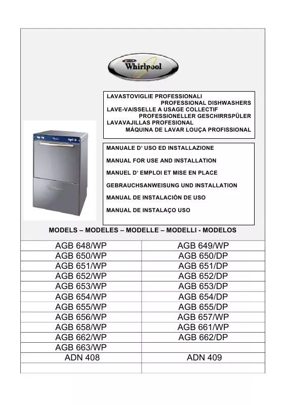 Mode d'emploi WHIRLPOOL AGB 652/DP