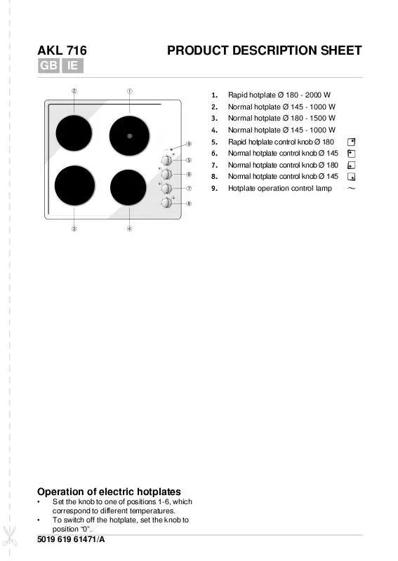 Mode d'emploi WHIRLPOOL AKL 716/IX