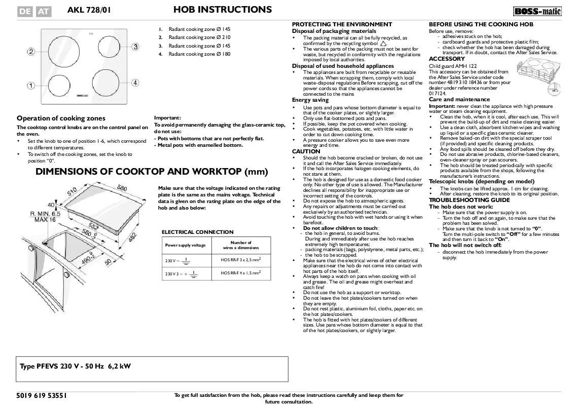 Mode d'emploi WHIRLPOOL AKL 728/01