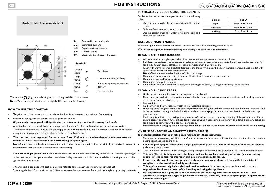 Mode d'emploi WHIRLPOOL AKM 208/IX/01