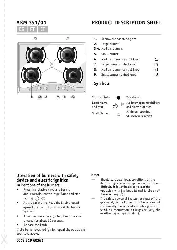 Mode d'emploi WHIRLPOOL AKM 351/IX/01