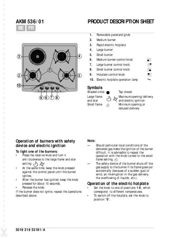 Mode d'emploi WHIRLPOOL AKM 536/NB