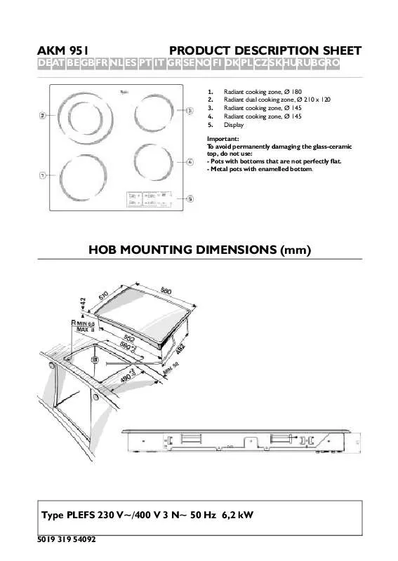 Mode d'emploi WHIRLPOOL AKM 951/G/IX/01