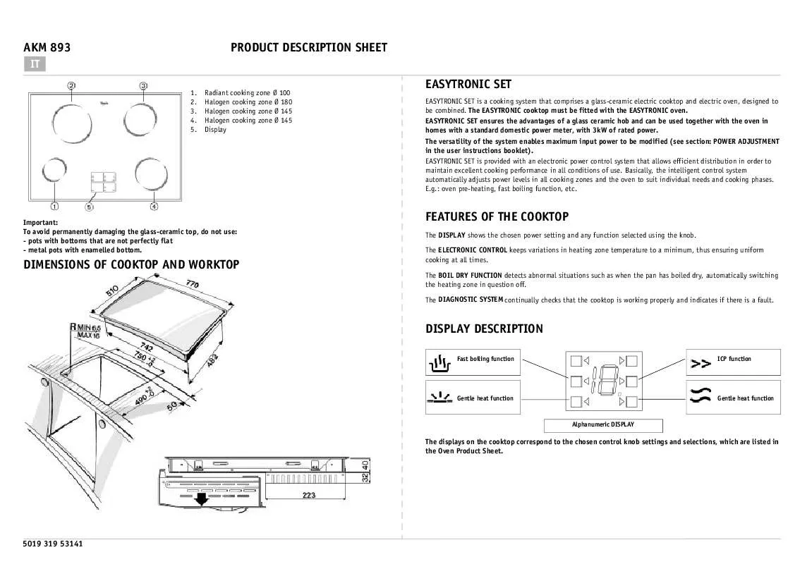 Mode d'emploi WHIRLPOOL AKM893/BA