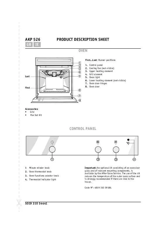 Mode d'emploi WHIRLPOOL AKP 526 WH