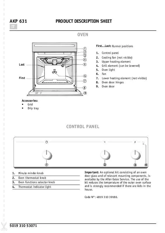 Mode d'emploi WHIRLPOOL AKP 631 NB