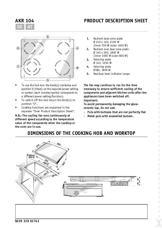 Mode d'emploi WHIRLPOOL AKR 104/IX