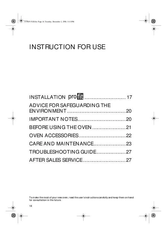 Mode d'emploi WHIRLPOOL AKZ 164/IX