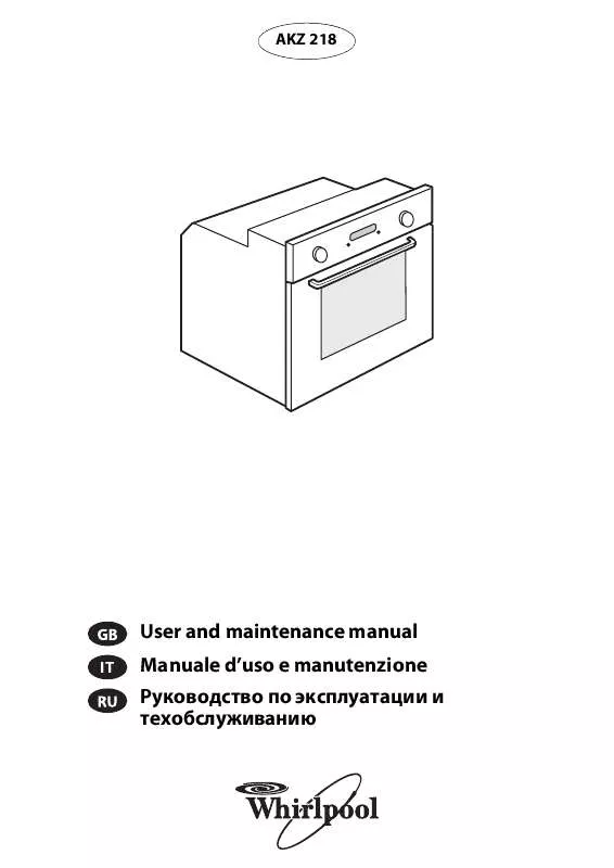 Mode d'emploi WHIRLPOOL AKZ 218/IX