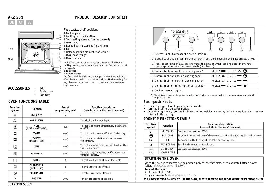 Mode d'emploi WHIRLPOOL AKZ 231/01 IX