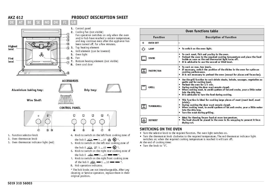 Mode d'emploi WHIRLPOOL AKZ 612 NB