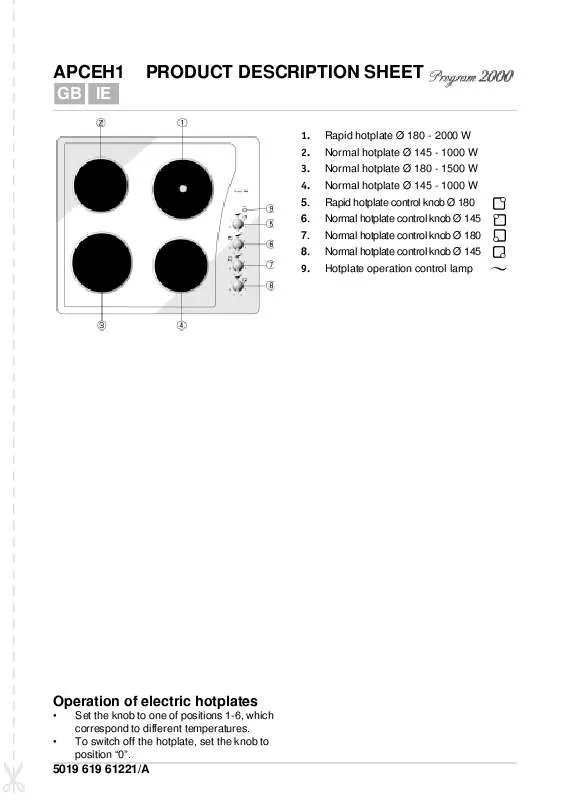 Mode d'emploi WHIRLPOOL APCEH1/BR