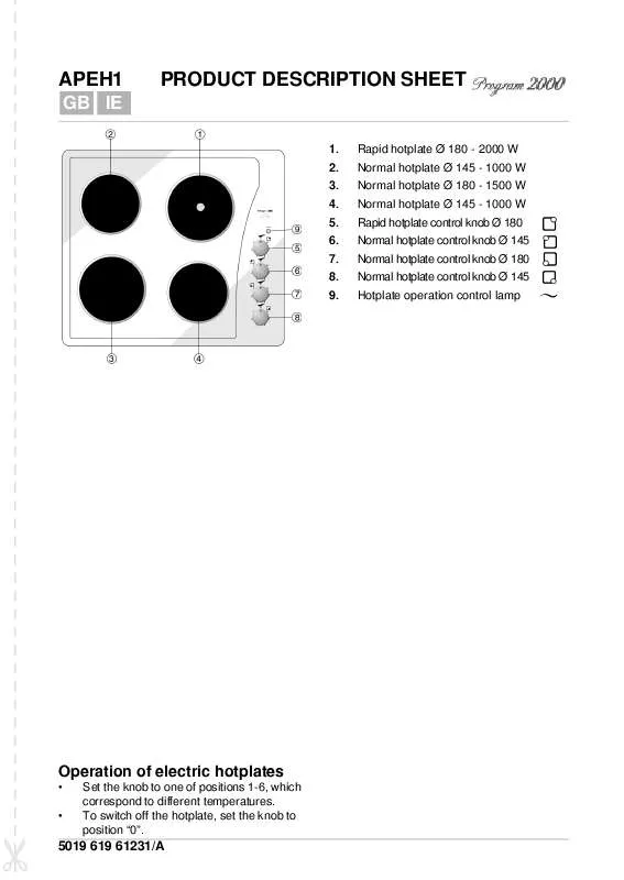 Mode d'emploi WHIRLPOOL APEH1/RG