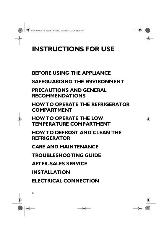 Mode d'emploi WHIRLPOOL ARC 103