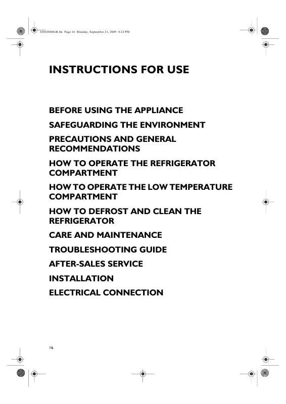 Mode d'emploi WHIRLPOOL ARC 1100/WH