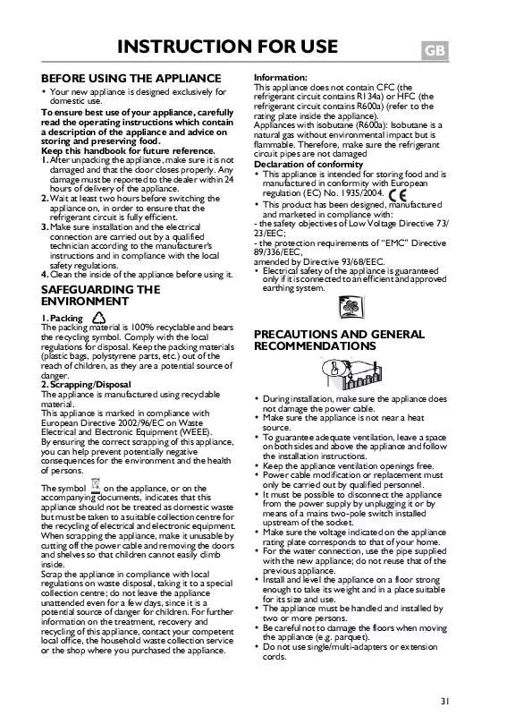 Mode d'emploi WHIRLPOOL ARC 5573/1