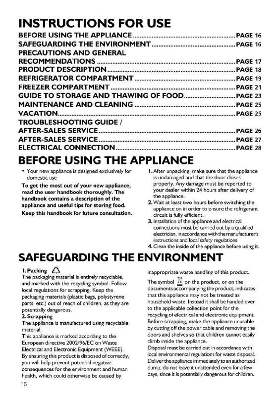 Mode d'emploi WHIRLPOOL ARC 8120/1/AL