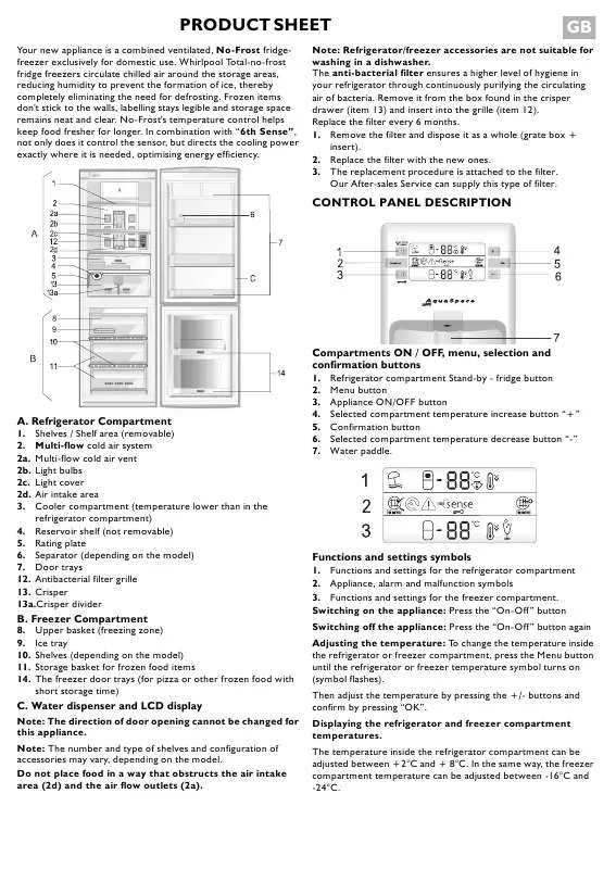 Mode d'emploi WHIRLPOOL ARC7559 IX AQUA