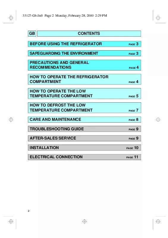 Mode d'emploi WHIRLPOOL ARZ 515/G-K