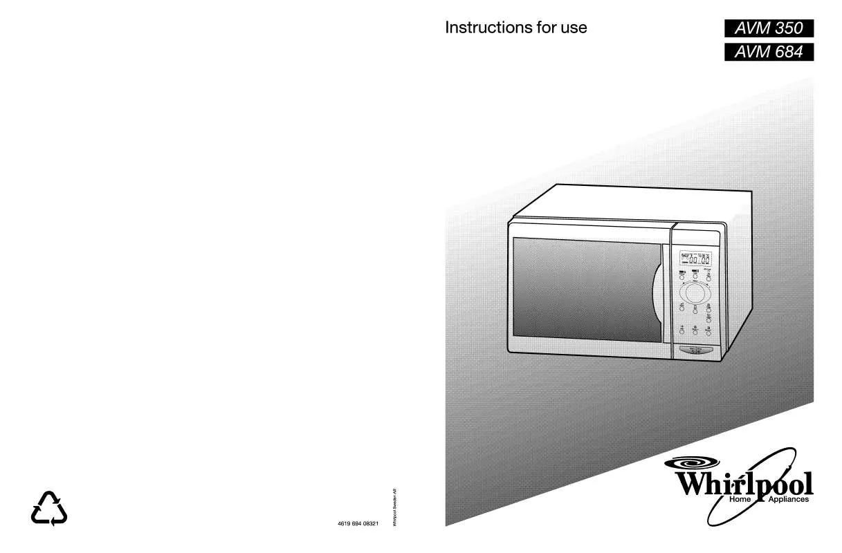 Mode d'emploi WHIRLPOOL AVM 350/WP/AV