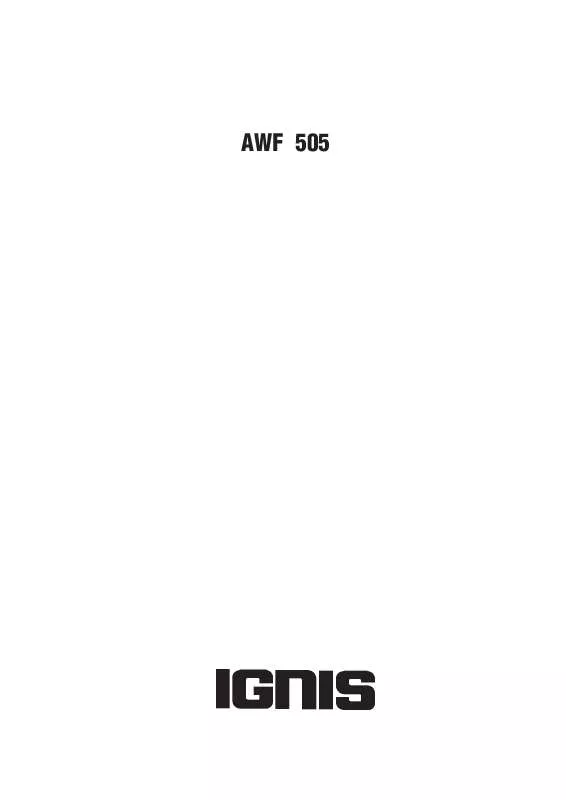 Mode d'emploi WHIRLPOOL AWF 505/IG (EE)