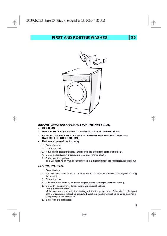 Mode d'emploi WHIRLPOOL AWM 467