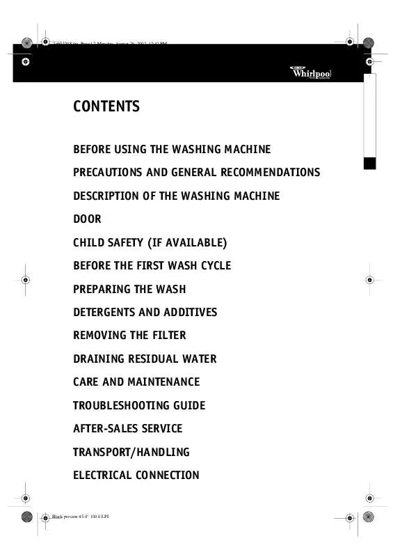 Mode d'emploi WHIRLPOOL AWM 5050/1